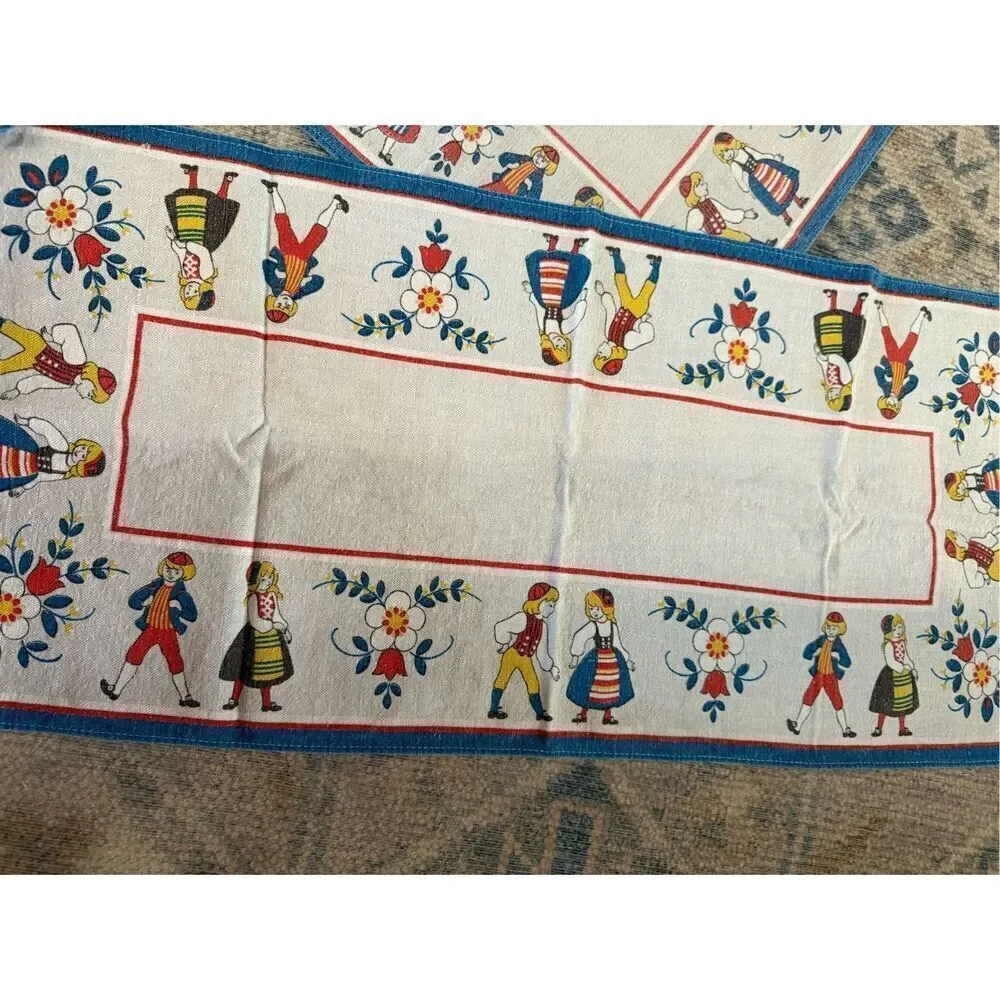 Vintage Hill‎ Sweden Table Runner Linens And 2 Placemats